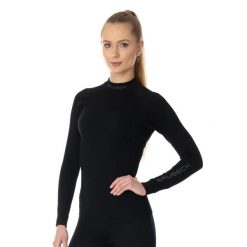 Bluza damska termoaktywna Brubeck EXTREME THERMO. Czarne bluzy damskie Brubeck, l, bez wzorów, z elastanu, bez ramiączek, bez kaptura. Za 219.99 zł.