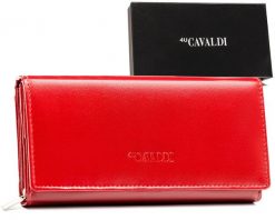 Portfel czerwony Cavaldi RD-12-GCL-7314 RED. Czerwone portfele damskie 4U Cavaldi, ze skóry. Za 60.00 zł.