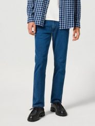 WRANGLER MĘSKIE SPODNIE JEANSOWE GREENSBORO BLUE GREY 112355018 W15Q017416. Niebieskie jeansy męskie Wrangler, z jeansu. Za 229.99 zł.