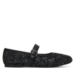 Baleriny Tommy Jeans. Czarne balerinki damskie Tommy Jeans, bez wzorów, z jeansu, bez obcasa, bez zapięcia. Za 409.99 zł.