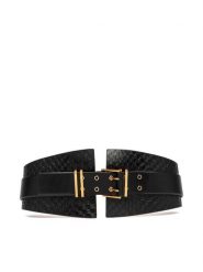 Elisabetta Franchi Pasek Damski CT-32S-67E2-V220 Czarny. Czarne paski damskie Elisabetta Franchi, bez wzorów, ze skóry. Za 939.99 zł.