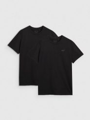 4F T-shirt regular gładki męski (2-pack) - czarny XL. Czarne t-shirty męskie 4F, m, bez wzorów, z bawełny, bez kołnierzyka, bez ramiączek. Za 89.99 zł.