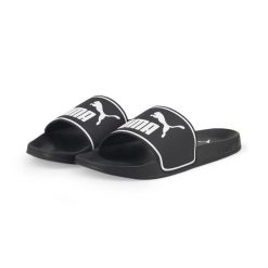 Klapki basenowe dla dorosłych Puma Leadcat 2.0. Czarne klapki damskie Puma, bez wzorów, z materiału, sportowe, bez obcasa, bez zapięcia. Za 109.99 zł.