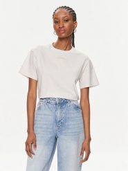 Calvin Klein T-Shirt Micro Logo K20K206629 Écru Regular Fit. T-shirty damskie Calvin Klein, m, bez wzorów, z bawełny, bez kołnierzyka, bez ramiączek. Za 149.99 zł.