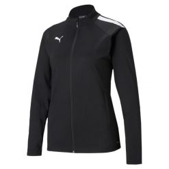 Kurtka treningowa piłkarska teamLIGA Kobiety PUMA. Białe kurtki sportowe damskie Puma, l, bez wzorów, z materiału, bez ramiączek, z kapturem, do piłki nożnej. Za 178.43 zł.