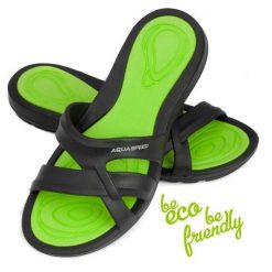 Klapki basenowe damskie PANAMA. Zielone klapki damskie Aqua-Speed, bez wzorów, sportowe, bez obcasa, bez zapięcia. Za 63.90 zł.