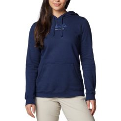 Bluza dresowa sportowa damska Trek Graphic Treatment Hoodie. Niebieskie bluzy damskie Columbia, l, bez wzorów, z bawełny, sportowe, bez ramiączek, bez kaptura. Za 179.99 zł.