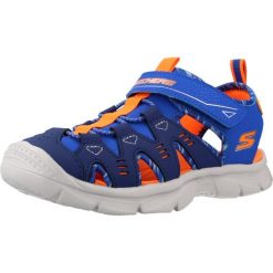 Sandały SKECHERS 407015L Niebieski. Niebieskie sandały męskie Skechers, bez wzorów, z syntetyku, bez zapięcia. Za 217.99 zł.