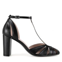 Czółenka JENNY. Czarne czółenka damskie Jenny, bez wzorów, bez obcasa, bez zapięcia. Za 159.99 zł.