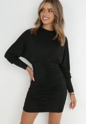 Czarna Sukienka Sihn. Czarne sukienki damskie Born2be, l, bez wzorów, z tkaniny, bez kołnierzyka, bez ramiączek, mini, dopasowane. Za 129.99 zł.