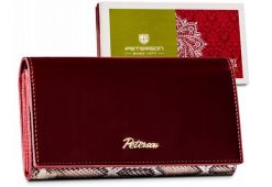 Portfel skórzany Peterson [DH] PTN BS-411-4644 SN/R czerwony. Czerwone portfele damskie Peterson, ze skóry. Za 119.99 zł.