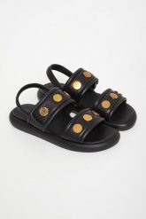 Sandały damskie skórzane PINKO. Sandały damskie Pinko, bez wzorów, bez obcasa, bez zapięcia. Za 949.00 zł.