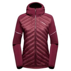 Damska kurtka wodoodporna La Sportiva Koro. Czerwone kurtki sportowe damskie La Sportiva, na zimę, xl, bez wzorów, z materiału, bez ramiączek, bez kaptura, do biegania, primaloft. Za 899.90 zł.