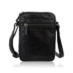 Saszetka męska skórzana czarna na ramię washed leather Paolo Peruzzi SL-03-CSBL. Czarne saszetki i nerki męskie bez wzorów, z materiału. Za 189.99 zł.