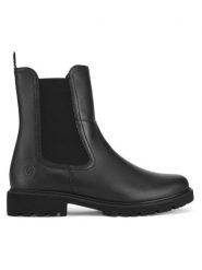 Remonte Botki D8694-00 Czarny. Czarne botki damskie Remonte, bez wzorów, ze skóry, bez obcasa, na płaskiej podeszwie, bez zapięcia. Za 359.00 zł.