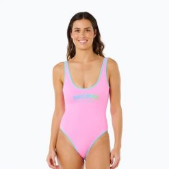 Strój kąpielowy jednoczęściowy Rip Curl Surf Puff. Czerwone stroje kąpielowe damskie Rip Curl, m, bez wzorów, z elastanu. Za 229.99 zł.