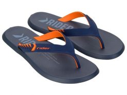 Buty klapki sportowe japonki męskie Rider R1 Prime. Niebieskie klapki męskie Rider, bez wzorów, z materiału, bez zapięcia. Za 99.00 zł.