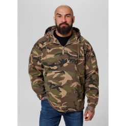 Kurtka męska Pitbull kangurka z kapturem Bassmore. Brązowe kurtki męskie PITBULL, m, bez wzorów, z kapturem. Za 299.00 zł.