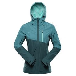 Kurtka damska turystyczna wodoodporna 10.000 Norema 3. Zielone kurtki sportowe damskie Alpine Pro, bez wzorów, bez ramiączek, bez kaptura, trekkingowe. W wyprzedaży za 679.00 zł.