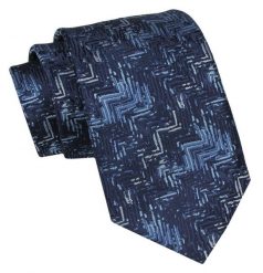 Klasyczny Męski Krawat - ALTIES - Odcienie Niebieskiego i Granatu. Niebieskie krawaty i muchy Alties, bez wzorów, z tkaniny, eleganckie. Za 49.00 zł.