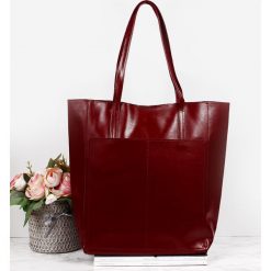 Skórzana torebka damska shopper bag DAN-A T376 bordowa. Czerwone shopperki damskie DAN-A, bez wzorów, ze skóry, bez dodatków. Za 259.99 zł.