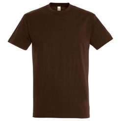 Koszulka Unisex Dla Dorosłych Z Bawełny Imperial Ringspun. Brązowe bluzki damskie SOL'S, s, bez wzorów, z bawełny, sportowe, bez kołnierzyka, bez ramiączek. Za 42.99 zł.