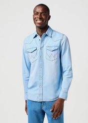 MESKA KOSZULA WRANGLER WESTERN SHIRT AUTHENTIC TINT 112362745. Koszule męskie Wrangler, xl, bez wzorów, bez kołnierzyka, bez ramiączek. Za 179.99 zł.