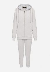 Szary Komplet Dresowy Bluza z Kapturem i Joggery Rerialda. Szare spodnie materiałowe męskie Born2be, l, bez wzorów, z dresówki. Za 159.99 zł.