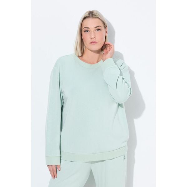 Damskie Sweter do yogi pudełkowy wycięcie stójka długi rękaw. Szare swetry nierozpinane damskie Ulla Popken, plus size, bez wzorów, z elastanu, sportowe, bez kołnierzyka, plus size, bez ramiączek. Za 239.99 zł.