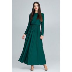 Długa sukienka maxi m604. Zielone sukienki damskie Global, na co dzień, m, bez wzorów, eleganckie, bez kołnierzyka, bez ramiączek, maxi. Za 179.00 zł.