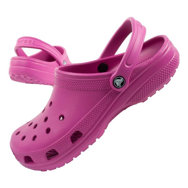Sandały chodaki damskie Crocs Classic. Czerwone sandały damskie Crocs, bez wzorów, bez obcasa, bez zapięcia. Za 169.00 zł.