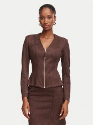 Rinascimento Marynarka CFC0130676003 Brązowy ciemny Slim Fit. Brązowe marynarki i żakiety damskie Rinascimento, bez wzorów, z syntetyku, bez kołnierzyka, bez ramiączek. Za 629.99 zł.