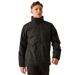 Męska Kurtka Przeciwdeszczowa Ardmore. Czarne kurtki męskie Regatta, l, bez wzorów, z materiału, z kapturem. Za 215.99 zł.