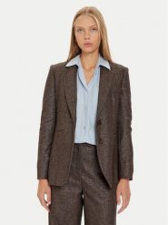 Marella Marynarka Seme 2423046012 Brązowy Regular Fit. Brązowe marynarki i żakiety damskie Marella, bez wzorów, z syntetyku, bez kołnierzyka, bez ramiączek. Za 1,389.00 zł.