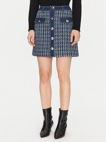 Morgan Spódnica mini 251-JIKI Niebieski Regular Fit. Niebieskie spódnice damskie Morgan, bez wzorów, z syntetyku, mini. Za 169.99 zł.