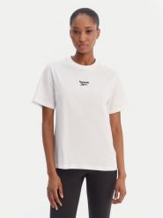 Reebok T-Shirt Ivanna RK25508CCW Biały Regular Fit. Białe t-shirty damskie Reebok, m, bez wzorów, z bawełny, bez kołnierzyka, bez ramiączek. Za 79.99 zł.