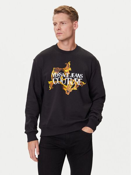 Versace Jeans Couture Bluza 79GAIE10 CF00E Czarny Regular Fit. Czarne bluzy męskie Versace Jeans Couture, m, bez wzorów, z bawełny, bez ramiączek, bez kaptura. Za 999.99 zł.