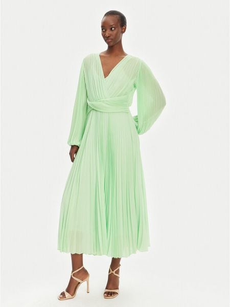 TWINSET Sukienka koktajlowa 251TP2330 Zielony Regular Fit. Zielone sukienki damskie Twinset, bez wzorów, z syntetyku, wizytowe, bez kołnierzyka, bez ramiączek. Za 589.99 zł.