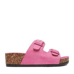 Klapki JENNY. Czerwone klapki damskie Jenny, bez wzorów, bez obcasa, bez zapięcia. Za 79.99 zł.