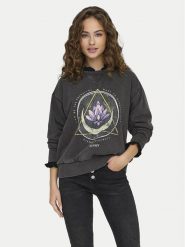 ONLY Bluza Lucinda 15340912 Szary Regular Fit. Szare bluzy damskie ONLY, s, bez wzorów, z bawełny, bez ramiączek, bez kaptura. Za 109.99 zł.