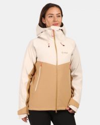 Damska kurtka hardshell Kilpi TRINITY-W. Brązowe kurtki sportowe damskie Kilpi, na zimę, l, bez wzorów, z hardshellu, bez ramiączek, bez kaptura, trekkingowe. Za 835.17 zł.