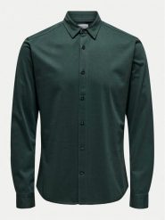 Only & Sons Koszula Robin 22031023 Zielony Slim Fit. Zielone koszule męskie Only & Sons, m, bez wzorów, z bawełny, bez kołnierzyka, bez ramiączek. Za 129.99 zł.