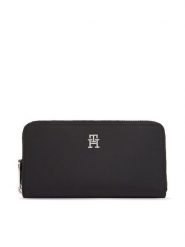 Tommy Hilfiger Portfel Poppy Th Large Za AW0AW15642 Czarny. Czarne portfele damskie Tommy Hilfiger, z materiału. Za 179.99 zł.