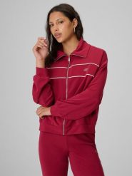 4F Bluza dresowa loose bez kaptura damska - burgundowa XS. Czerwone bluzy damskie 4F, xs, bez wzorów, z dresówki, klasyczne, bez ramiączek, bez kaptura. Za 199.99 zł.