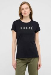 Damski T-Shirt Mustang Style Loa Black Beauty 1016754 4185. Czarne t-shirty damskie Mustang, s, bez wzorów, bez kołnierzyka, bez ramiączek. Za 79.99 zł.