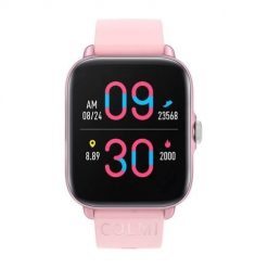 Smartwatch Colmi P28 Plus (Różowy). Czerwone smartbandy Colmi, bez wzorów. Za 109.00 zł.