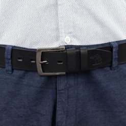 Skórzany licowy pasek męski czarny szeroki premium Beltimore E14 : Kolory - czarny, Rozmiar pasków - r.85-100 cm. Czarne paski męskie . Za 54.99 zł.