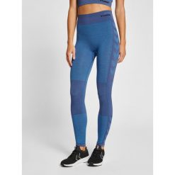 Legginsy damskie Hummel Clea. Niebieskie legginsy damskie Hummel, bez wzorów, z dzianiny. Za 169.95 zł.
