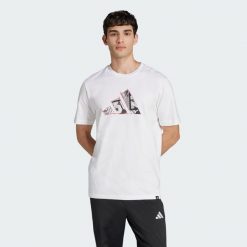 Koszulka Logo Graphic. Białe koszulki sportowe męskie Adidas, m, bez wzorów, bez ramiączek, na fitness i siłownię. Za 96.99 zł.