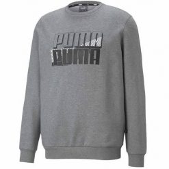 Bluza sportowa męska Puma Power Logo. Szare bluzy sportowe męskie Puma, m, bez wzorów, bez kaptura. Za 238.00 zł.